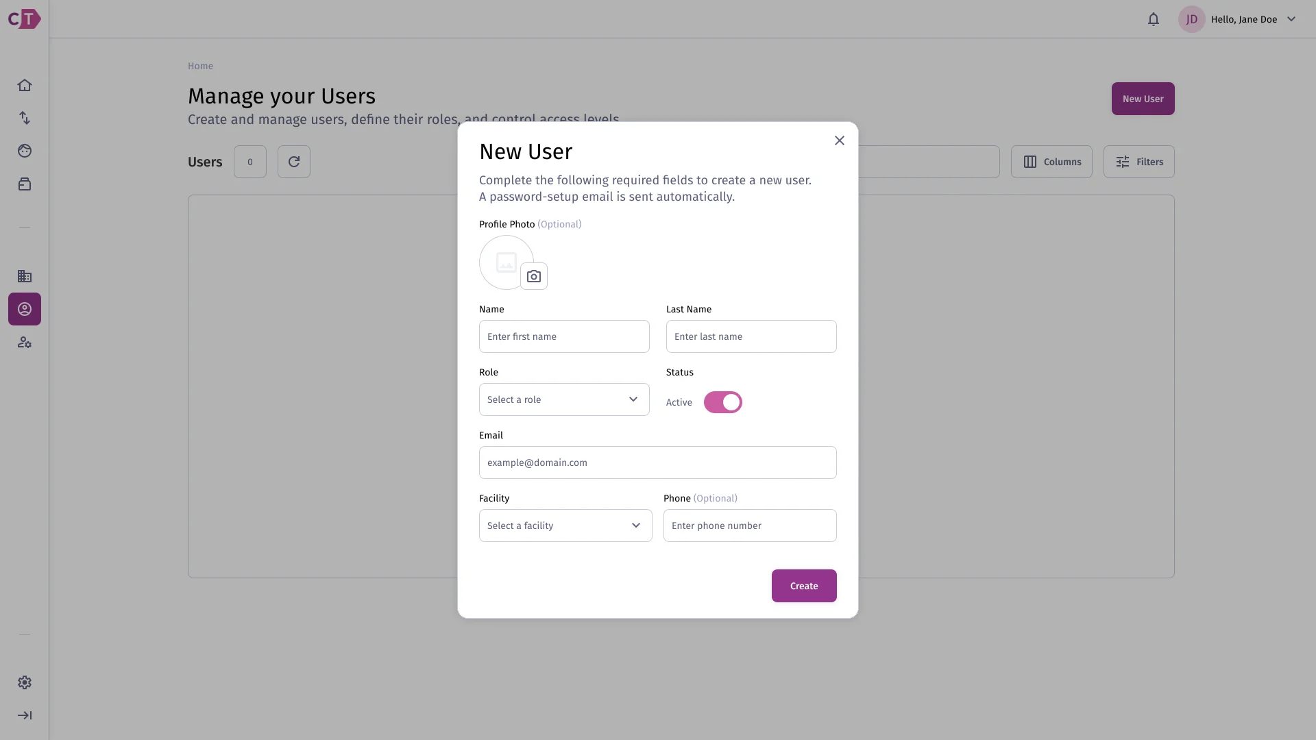 Create user